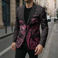Pink Black Polynesia Floral Sea Turtle Blazer - Polynesian Pride
