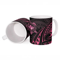 Pink Black Polynesia Floral Sea Turtle Ceramic Mug - Polynesian Pride