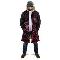 Pink Black Polynesia Floral Sea Turtle Cloak - Polynesian Pride