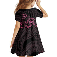 Pink Black Polynesia Floral Sea Turtle Family Matching Puletasi and Hawaiian Shirt LT14 - Polynesian Pride