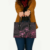 Pink Black Polynesia Floral Sea Turtle Leather Bag LT14 - Polynesian Pride