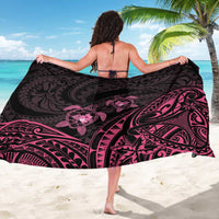 Pink Black Polynesia Floral Sea Turtle Sarong LT14 - Polynesian Pride