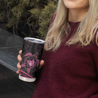 Pink Black Polynesia Floral Sea Turtle Tumbler Cup LT14 - Polynesian Pride