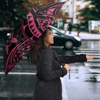Pink Black Polynesia Floral Sea Turtle Umbrella - Polynesian Pride