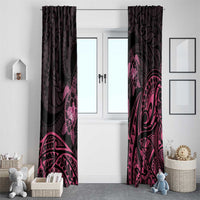 Pink Black Polynesia Floral Sea Turtle Window Curtain LT14 - Polynesian Pride
