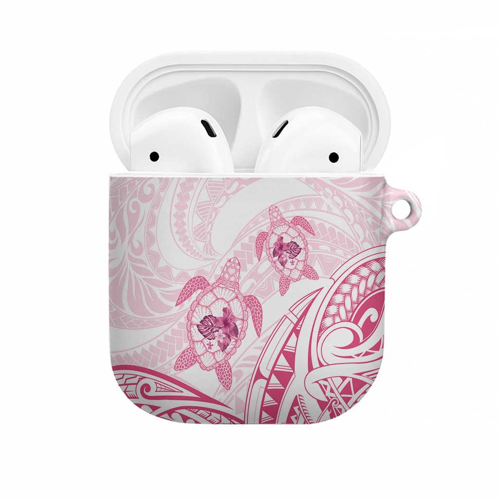 Pink White Polynesia Floral Sea Turtle AirPods Case - Polynesian Pride
