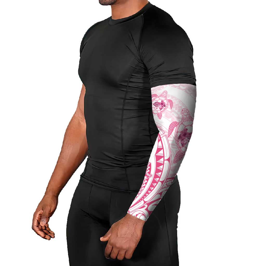 Pink White Polynesia Floral Sea Turtle Arm Sleeves LT14 - Polynesian Pride