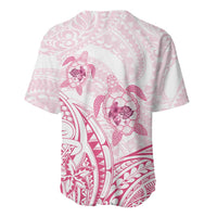 Pink White Polynesia Floral Sea Turtle Baseball Jersey LT14 - Polynesian Pride