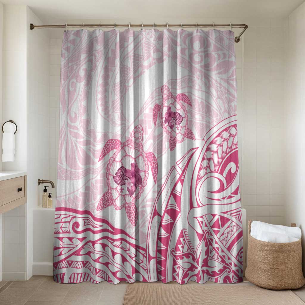 Pink White Polynesia Floral Sea Turtle Bathroom Set - Polynesian Pride