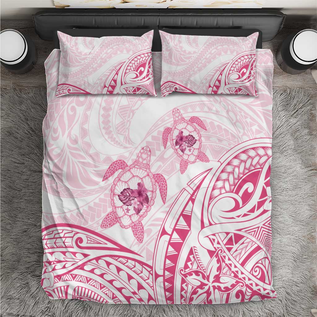 Pink White Polynesia Floral Sea Turtle Bedding Set LT14 White - Polynesian Pride