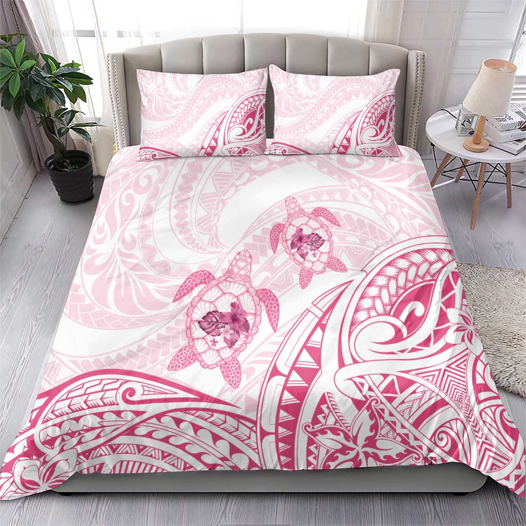 Pink White Polynesia Floral Sea Turtle Bedding Set LT14 - Polynesian Pride