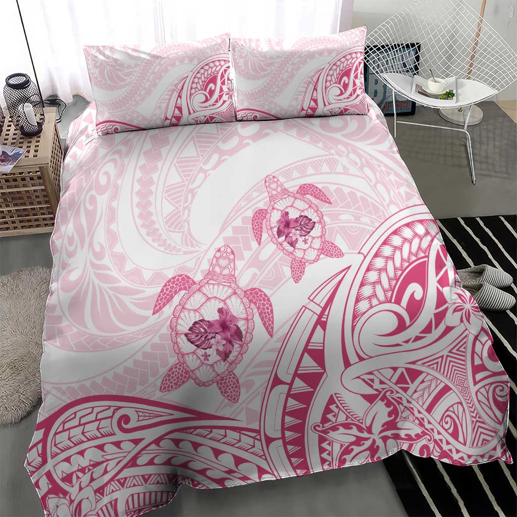 Pink White Polynesia Floral Sea Turtle Bedding Set LT14 - Polynesian Pride