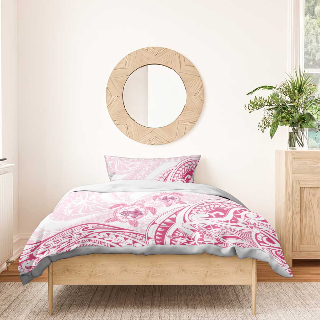 Pink White Polynesia Floral Sea Turtle Bedding Set LT14 - Polynesian Pride