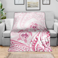 Pink White Polynesia Floral Sea Turtle Blanket LT14 - Polynesian Pride