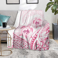 Pink White Polynesia Floral Sea Turtle Blanket LT14 - Polynesian Pride