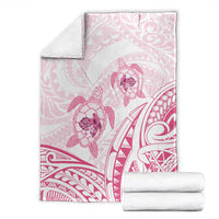 Pink White Polynesia Floral Sea Turtle Blanket LT14 - Polynesian Pride