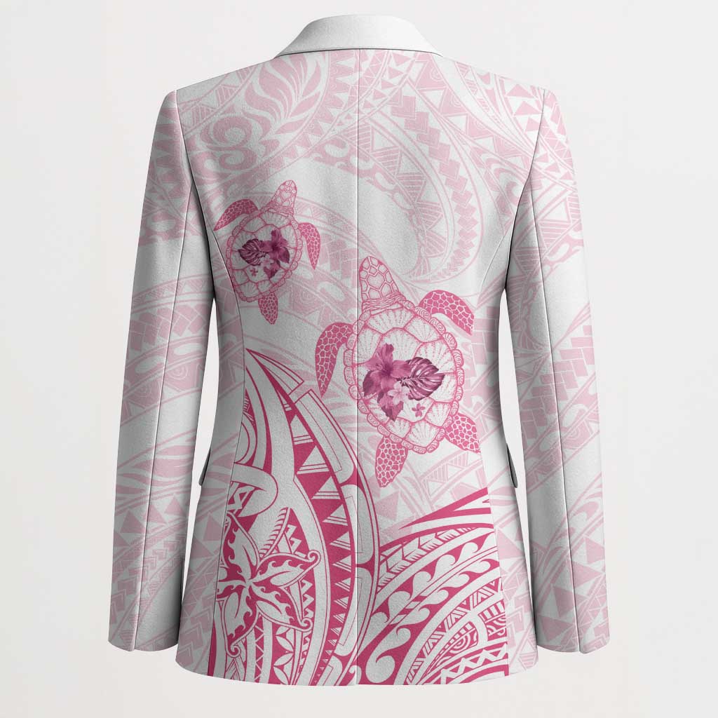 Pink White Polynesia Floral Sea Turtle Blazer - Polynesian Pride