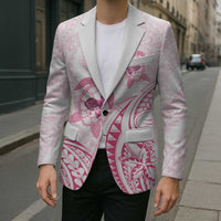 Pink White Polynesia Floral Sea Turtle Blazer - Polynesian Pride