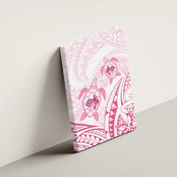 Pink White Polynesia Floral Sea Turtle Canvas Wall Art LT14 - Polynesian Pride