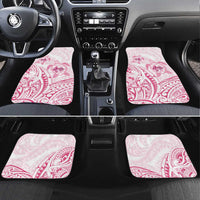 Pink White Polynesia Floral Sea Turtle Car Mats LT14 Set 4pcs White - Polynesian Pride