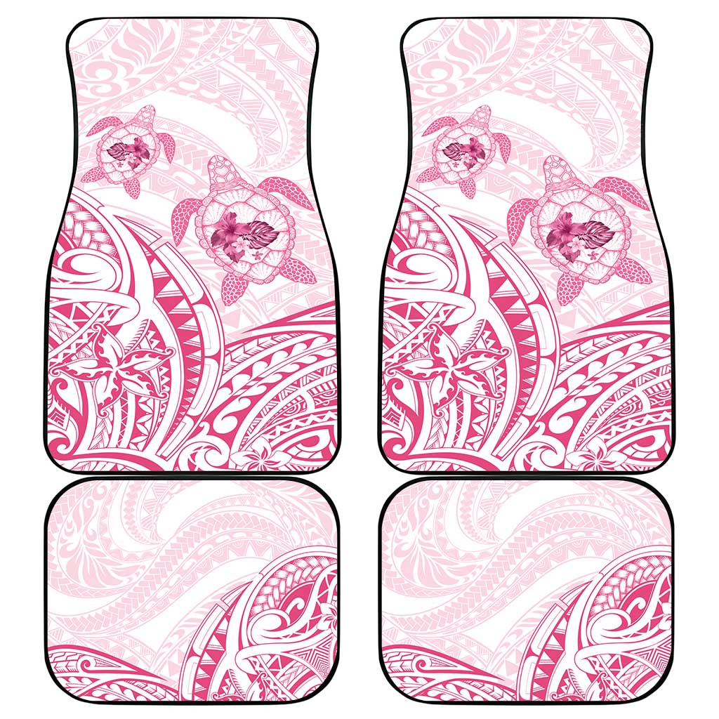 Pink White Polynesia Floral Sea Turtle Car Mats LT14 - Polynesian Pride