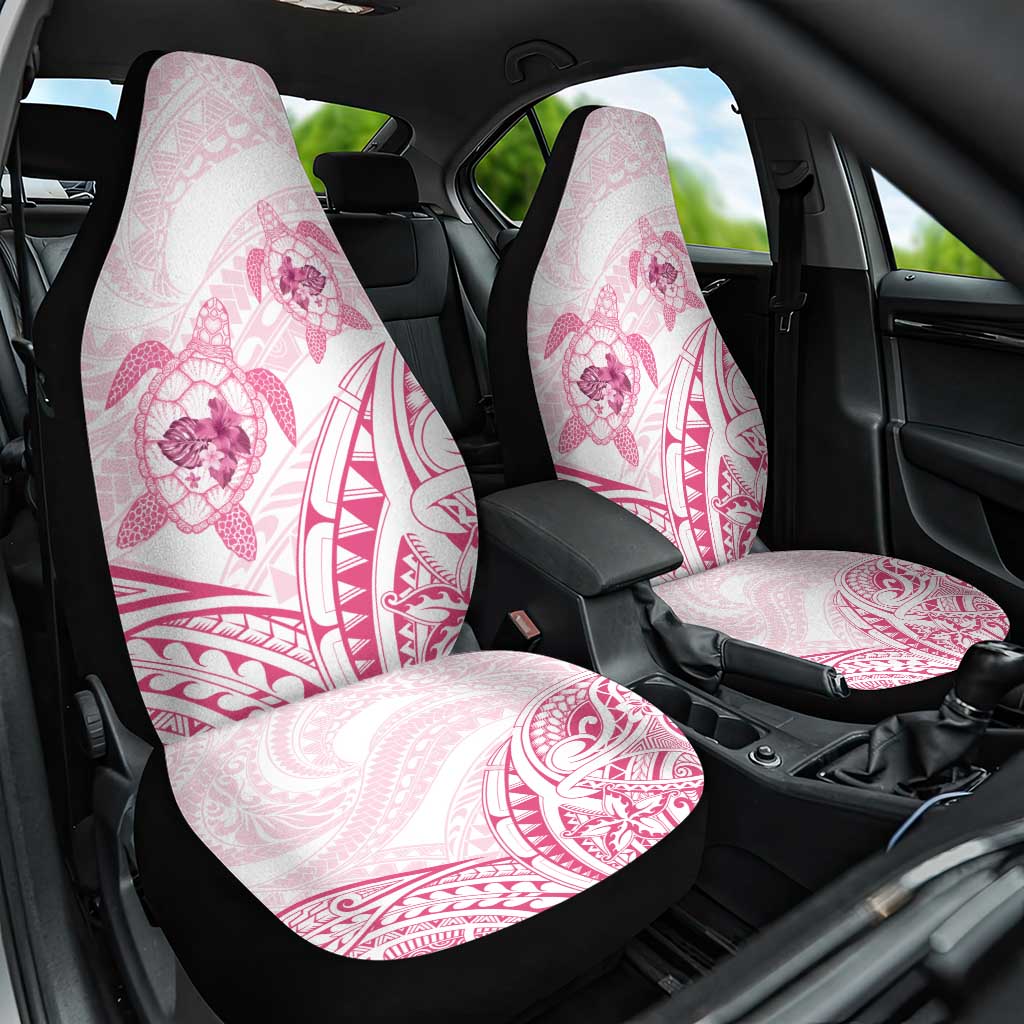 Pink White Polynesia Floral Sea Turtle Car Seat Cover LT14 One Size White - Polynesian Pride