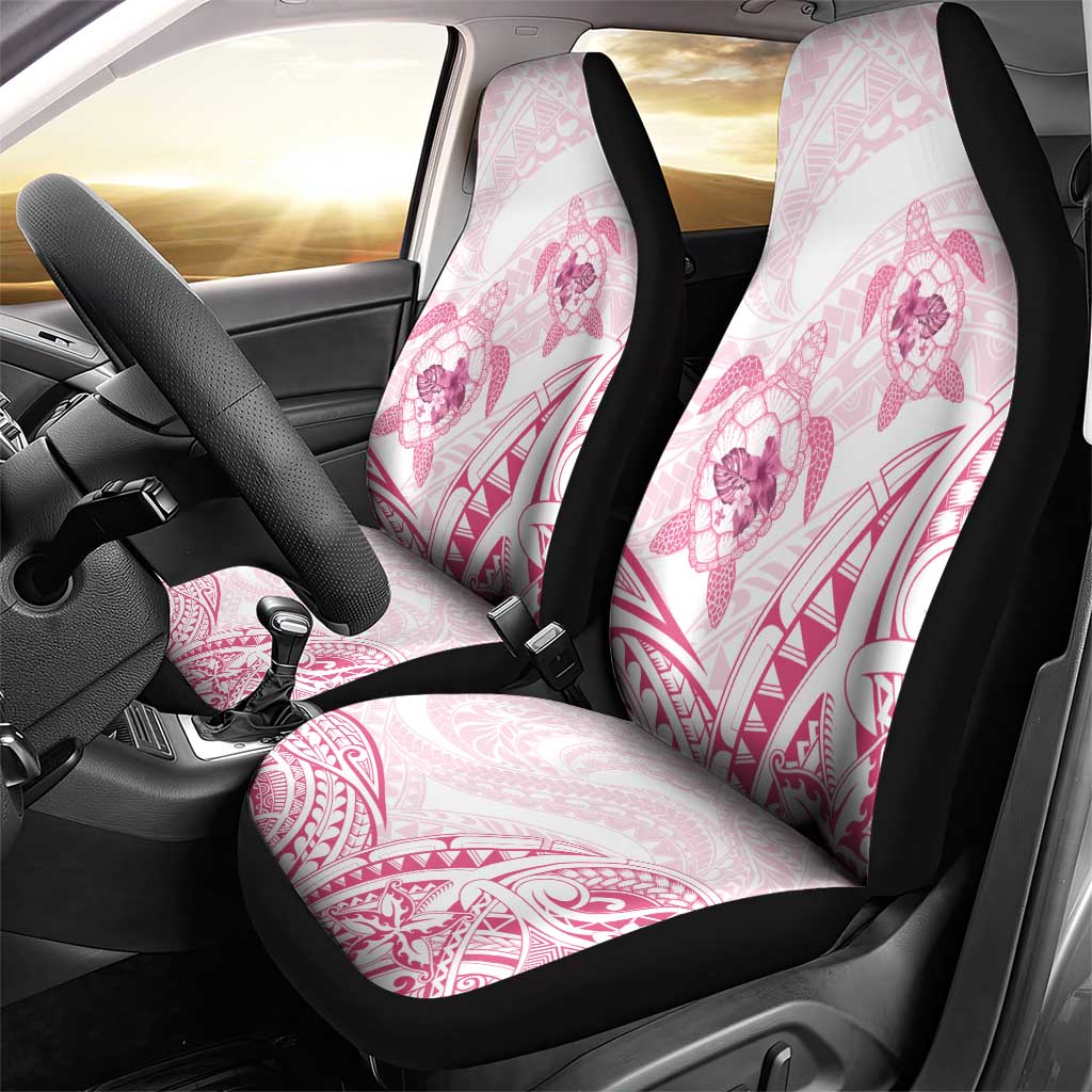 Pink White Polynesia Floral Sea Turtle Car Seat Cover LT14 - Polynesian Pride