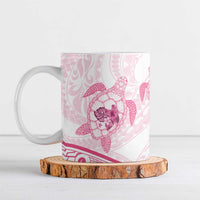 Pink White Polynesia Floral Sea Turtle Ceramic Mug - Polynesian Pride