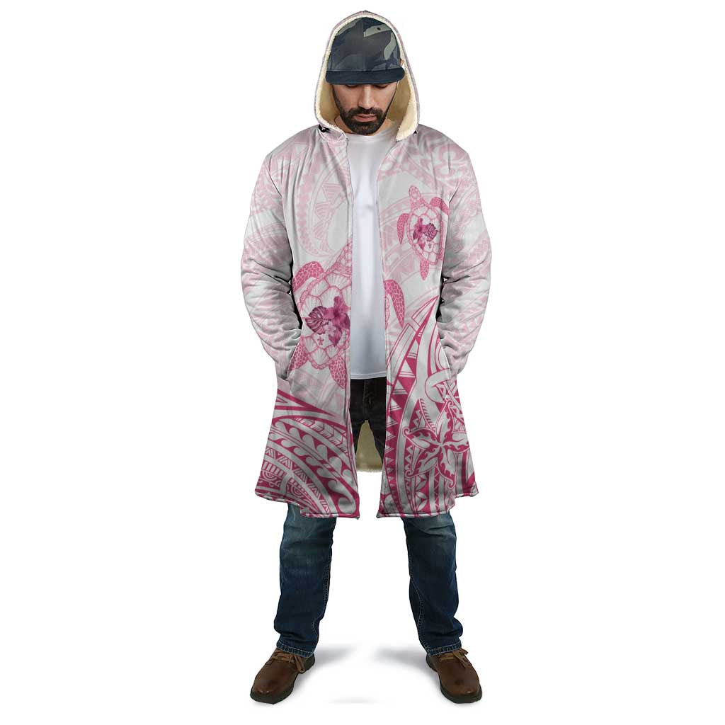 Pink White Polynesia Floral Sea Turtle Cloak - Polynesian Pride