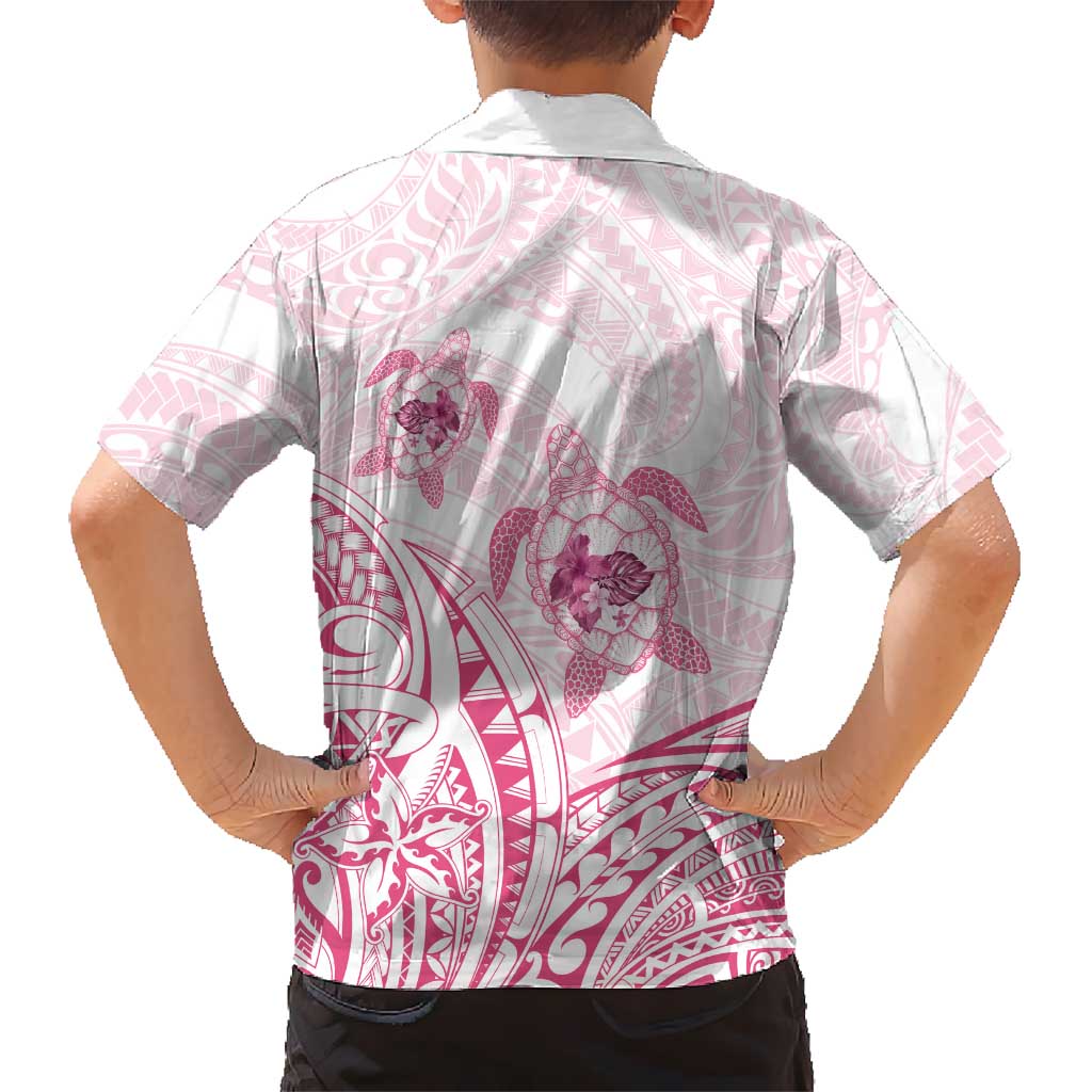 Pink White Polynesia Floral Sea Turtle Family Matching Mermaid Dress and Hawaiian Shirt LT14 - Polynesian Pride