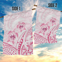 Pink White Polynesia Floral Sea Turtle Garden Flag LT14 - Polynesian Pride