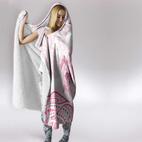 Pink White Polynesia Floral Sea Turtle Hooded Blanket LT14 - Polynesian Pride