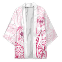 Pink White Polynesia Floral Sea Turtle Kimono LT14 Unisex White - Polynesian Pride