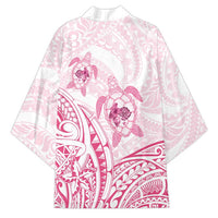 Pink White Polynesia Floral Sea Turtle Kimono LT14 - Polynesian Pride