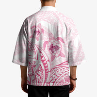 Pink White Polynesia Floral Sea Turtle Kimono LT14 - Polynesian Pride