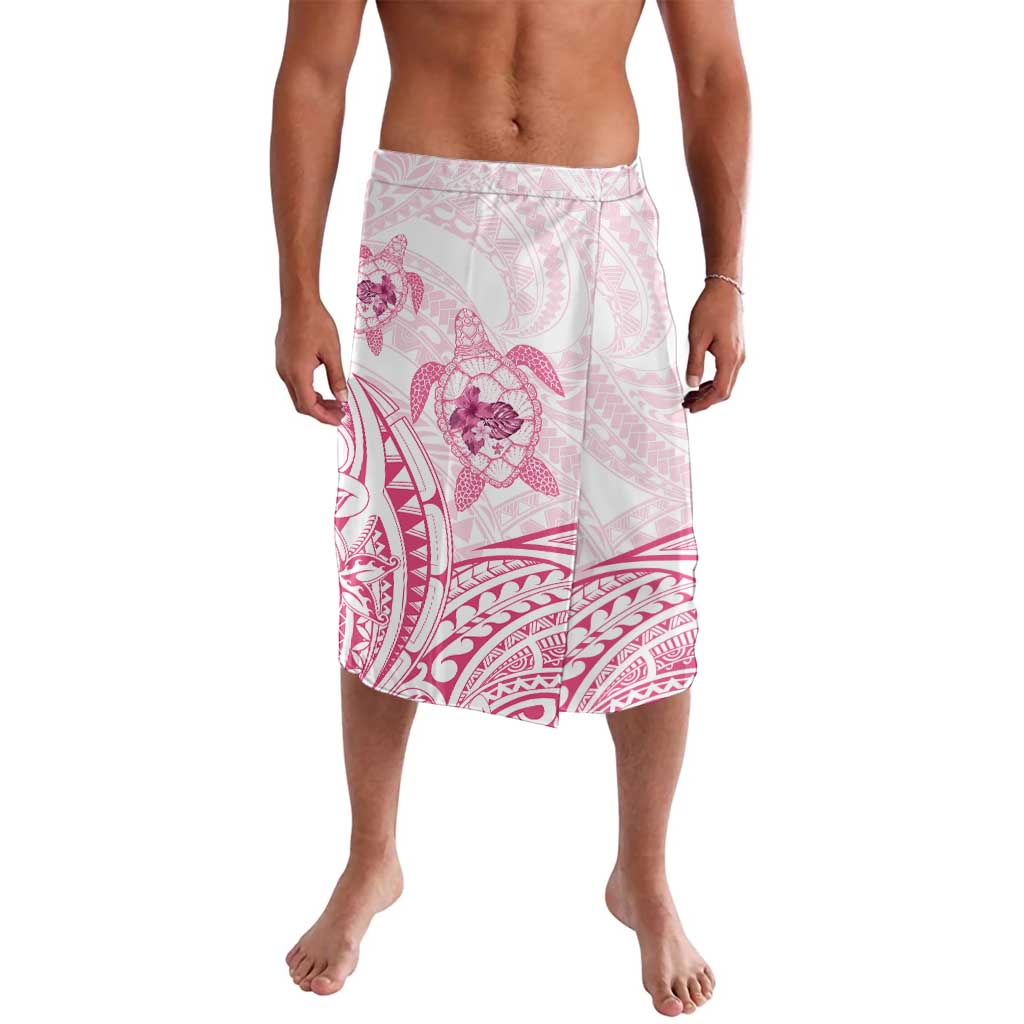 Pink White Polynesia Floral Sea Turtle Lavalava LT14 White - Polynesian Pride
