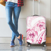 Pink White Polynesia Floral Sea Turtle Luggage Cover LT14 - Polynesian Pride
