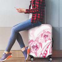 Pink White Polynesia Floral Sea Turtle Luggage Cover LT14 - Polynesian Pride