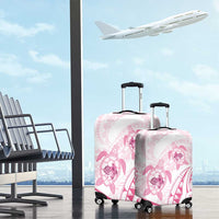 Pink White Polynesia Floral Sea Turtle Luggage Cover LT14 - Polynesian Pride