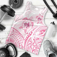 Pink White Polynesia Floral Sea Turtle Men Tank Top LT14 - Polynesian Pride