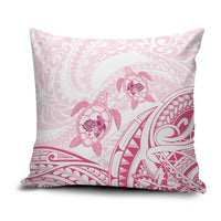 Pink White Polynesia Floral Sea Turtle Pillow Cover LT14 White - Polynesian Pride