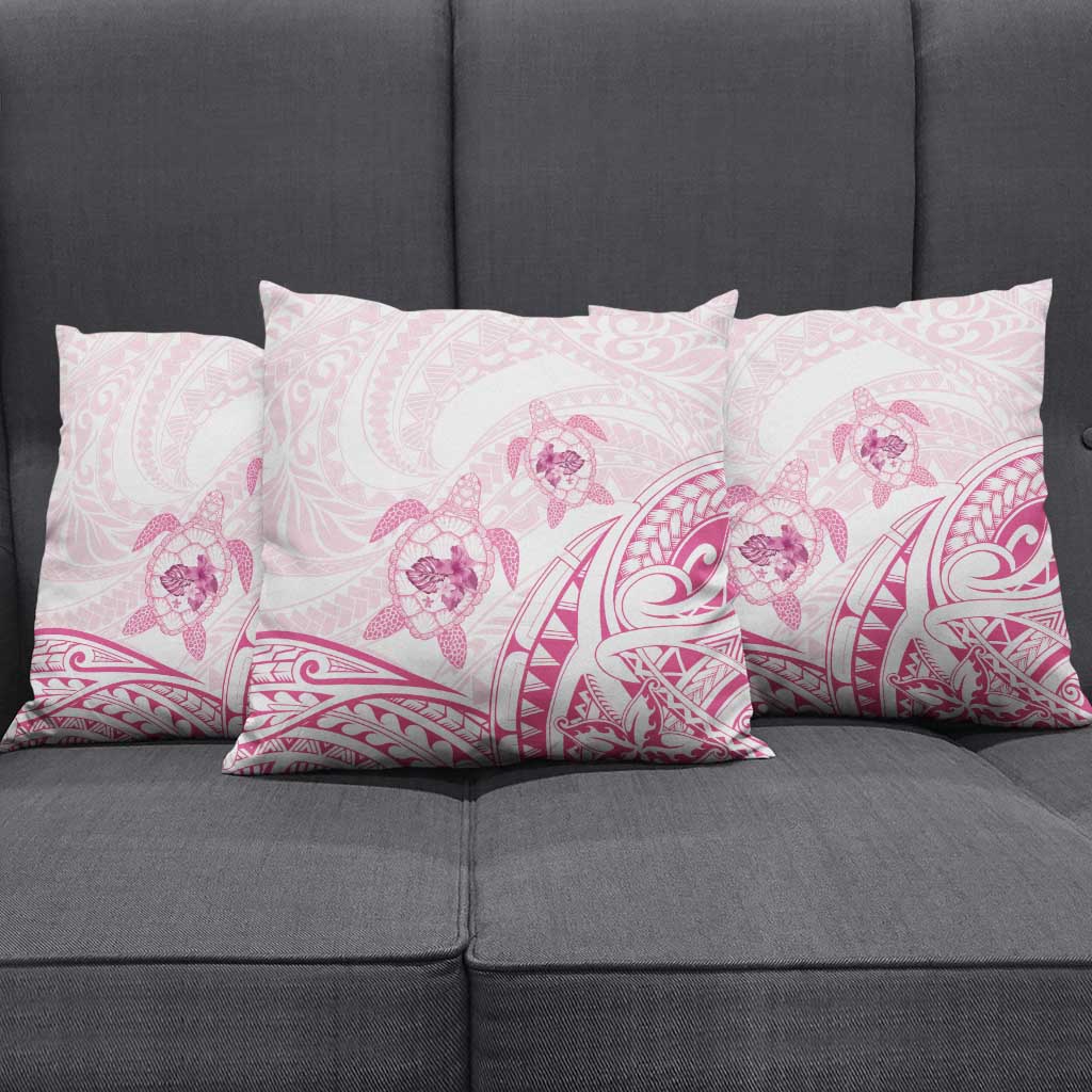 Pink White Polynesia Floral Sea Turtle Pillow Cover LT14 - Polynesian Pride