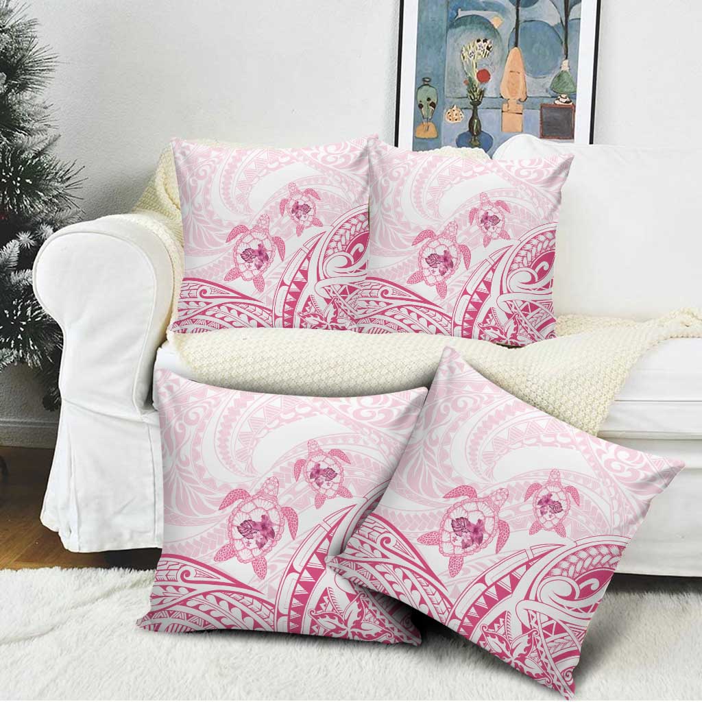 Pink White Polynesia Floral Sea Turtle Pillow Cover LT14 - Polynesian Pride