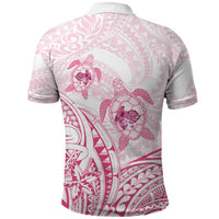Pink White Polynesia Floral Sea Turtle Polo Shirt LT14 - Polynesian Pride