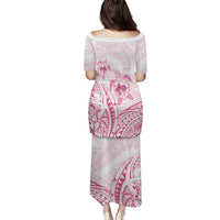 Pink White Polynesia Floral Sea Turtle Puletasi LT14 - Polynesian Pride