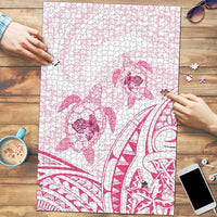 Pink White Polynesia Floral Sea Turtle Puzzle LT14 White - Polynesian Pride