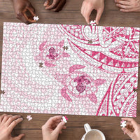 Pink White Polynesia Floral Sea Turtle Puzzle LT14 - Polynesian Pride
