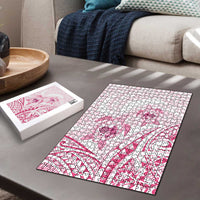 Pink White Polynesia Floral Sea Turtle Puzzle LT14 - Polynesian Pride