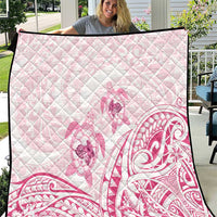 Pink White Polynesia Floral Sea Turtle Quilt LT14 White - Polynesian Pride