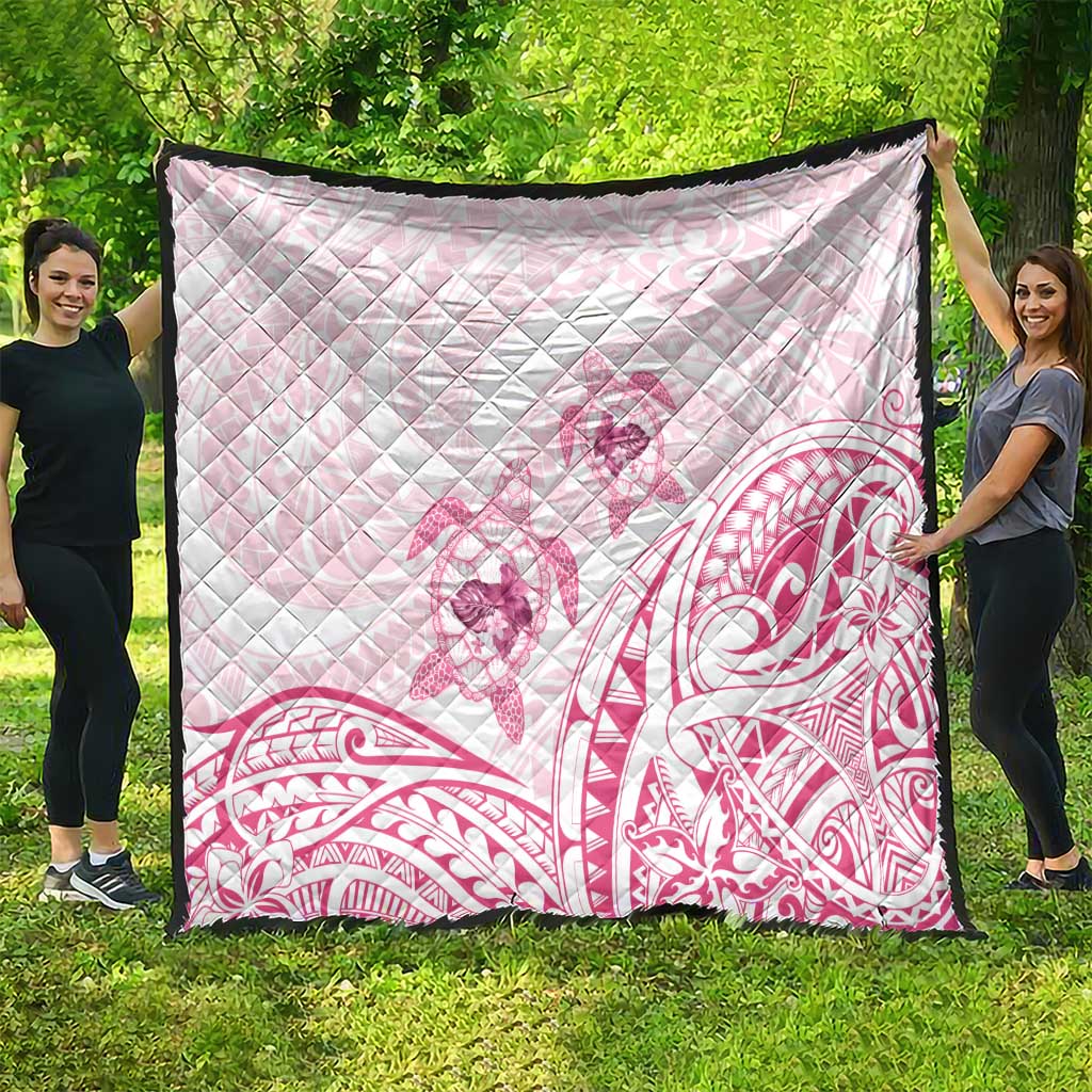 Pink White Polynesia Floral Sea Turtle Quilt LT14 - Polynesian Pride
